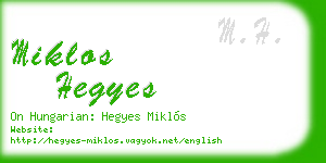 miklos hegyes business card